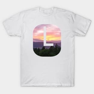 Initial L Sunset Photograph T-Shirt